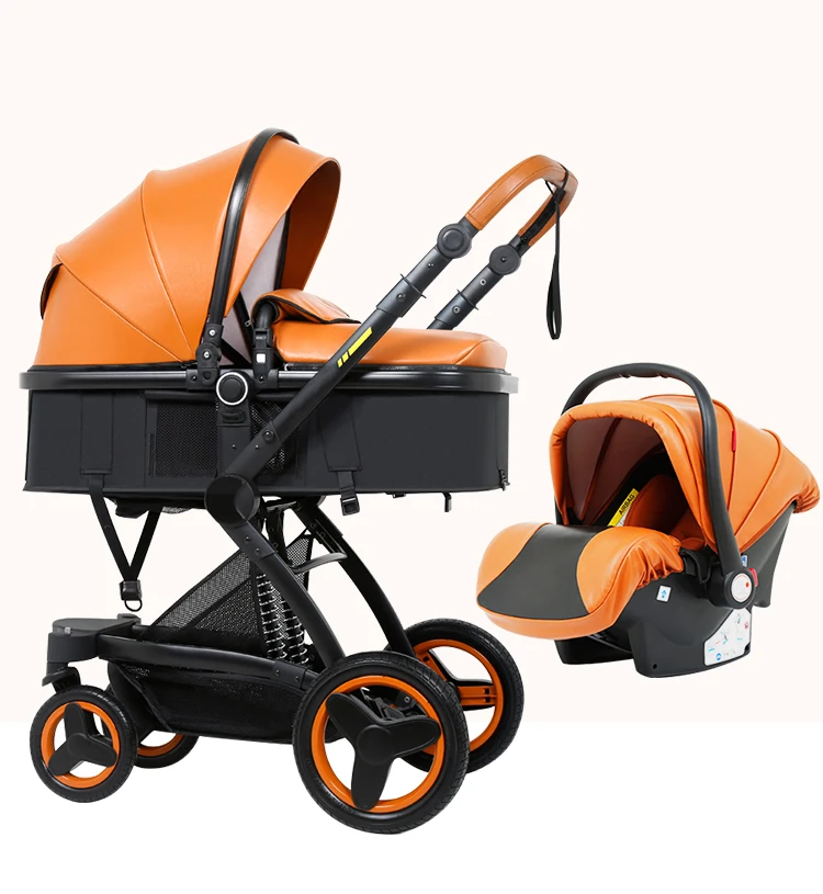 Strong Adjustable Aluminum Luxury 3 in 1 Stroller baby pram belecoo