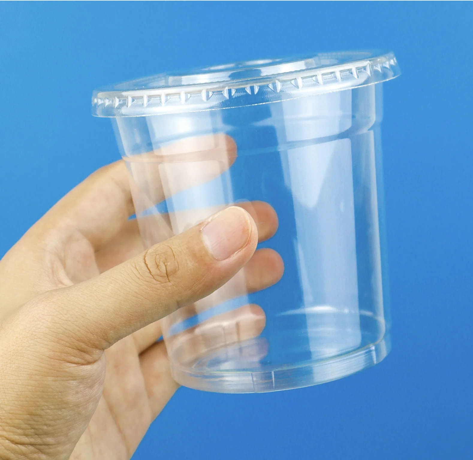 16oz PET Plastic Smoothie Cups with Dome Lids Reusable Cup with Lids for Smoothies and Milkshakes Recyclable&Disposable Cups