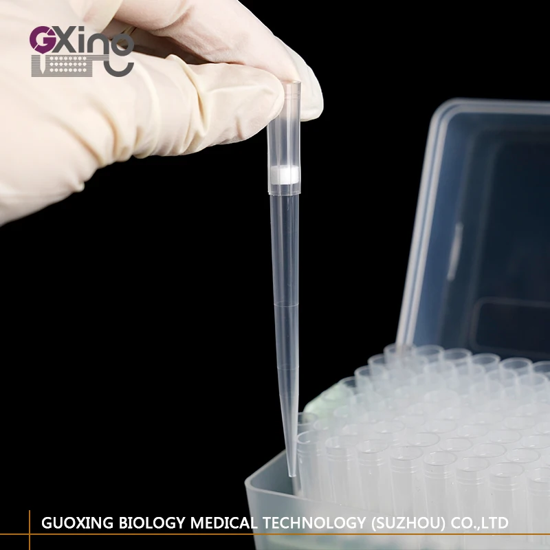 Laboratory Disposable Sterile Universal 1250ul 96 Well Filter Micropipette Laboratory Plastic Pipette Tips Rack