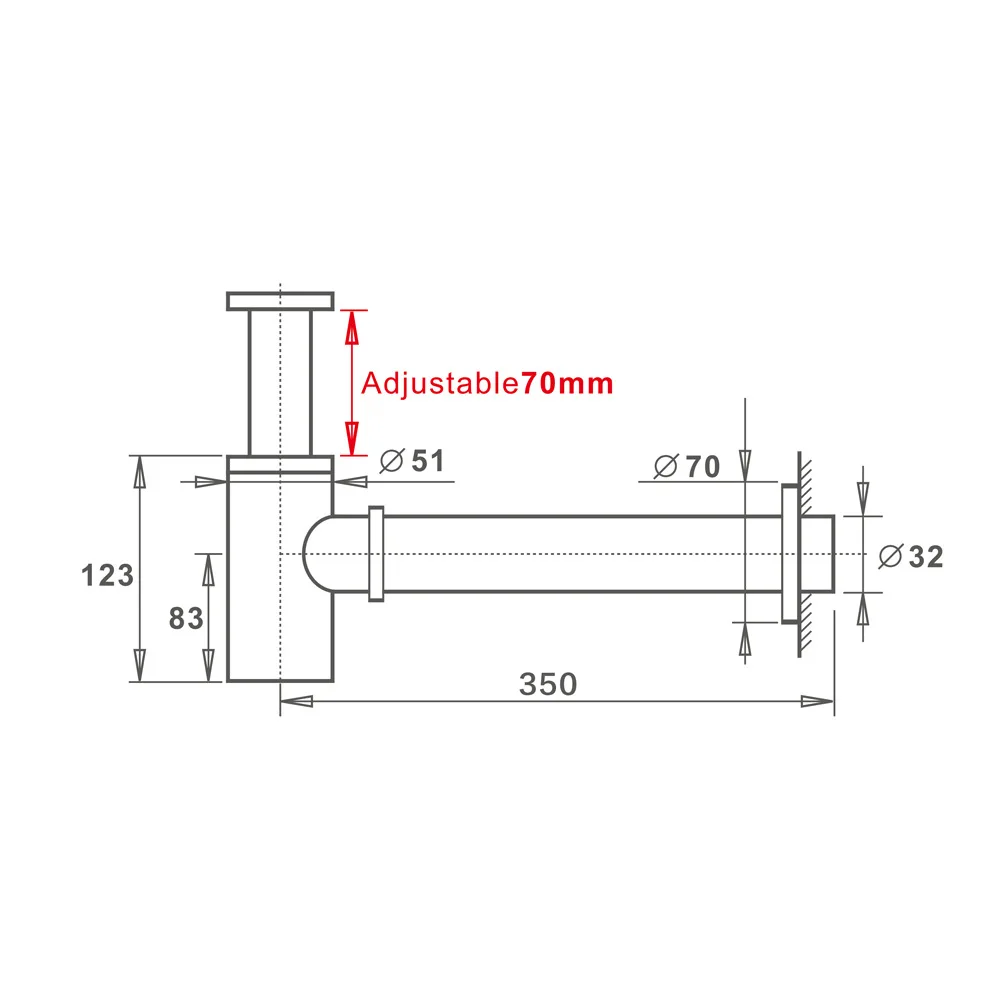 Brass Basin Sink Waste Trap Drain Kit