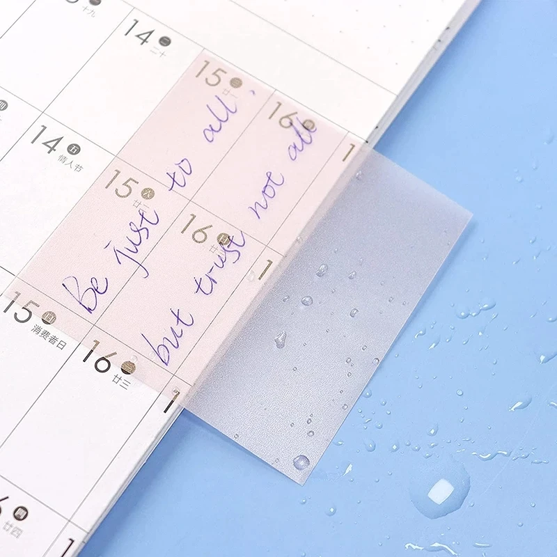 Waterproof PET Transparent Sticky Notes Memo Pad Daily To Do List Note