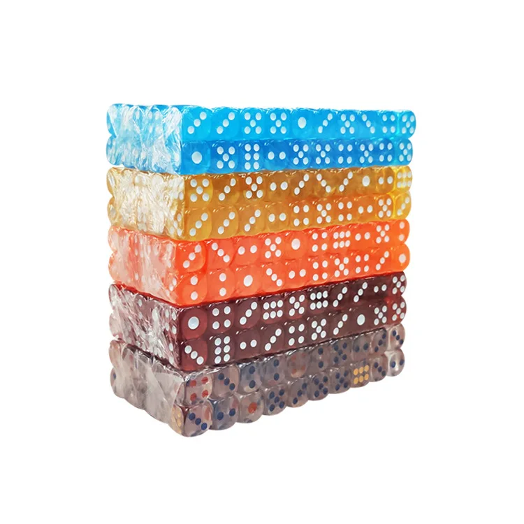 12mm Rounded Colorful Dice Transparent Table Game Crystal Acrylic Dice For Bar KTV Entertainment