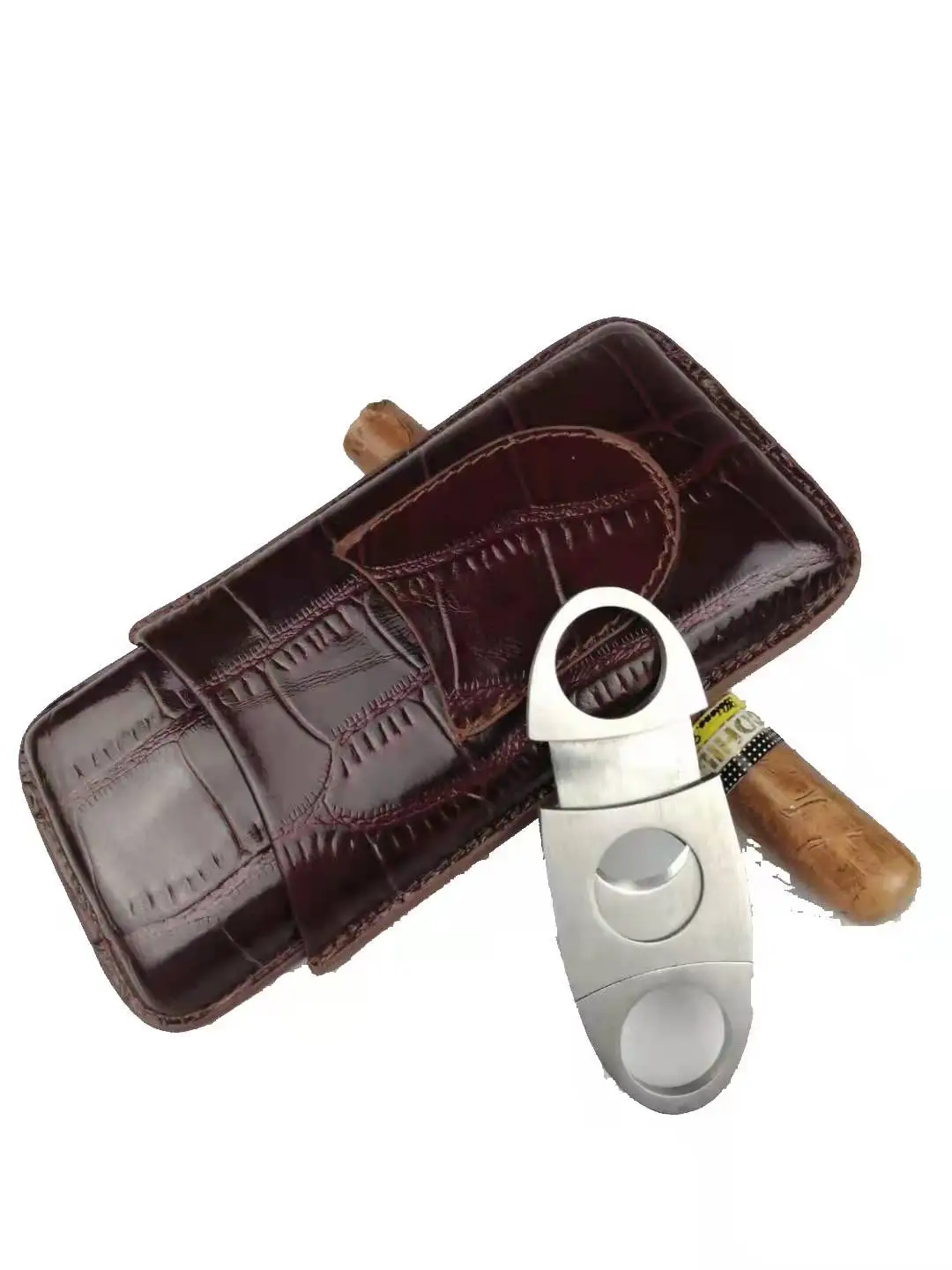 Wholesale Custom Cigar Holder Humidor Accessories Cigar Cutter Luxury Set Packaging Cigar Case