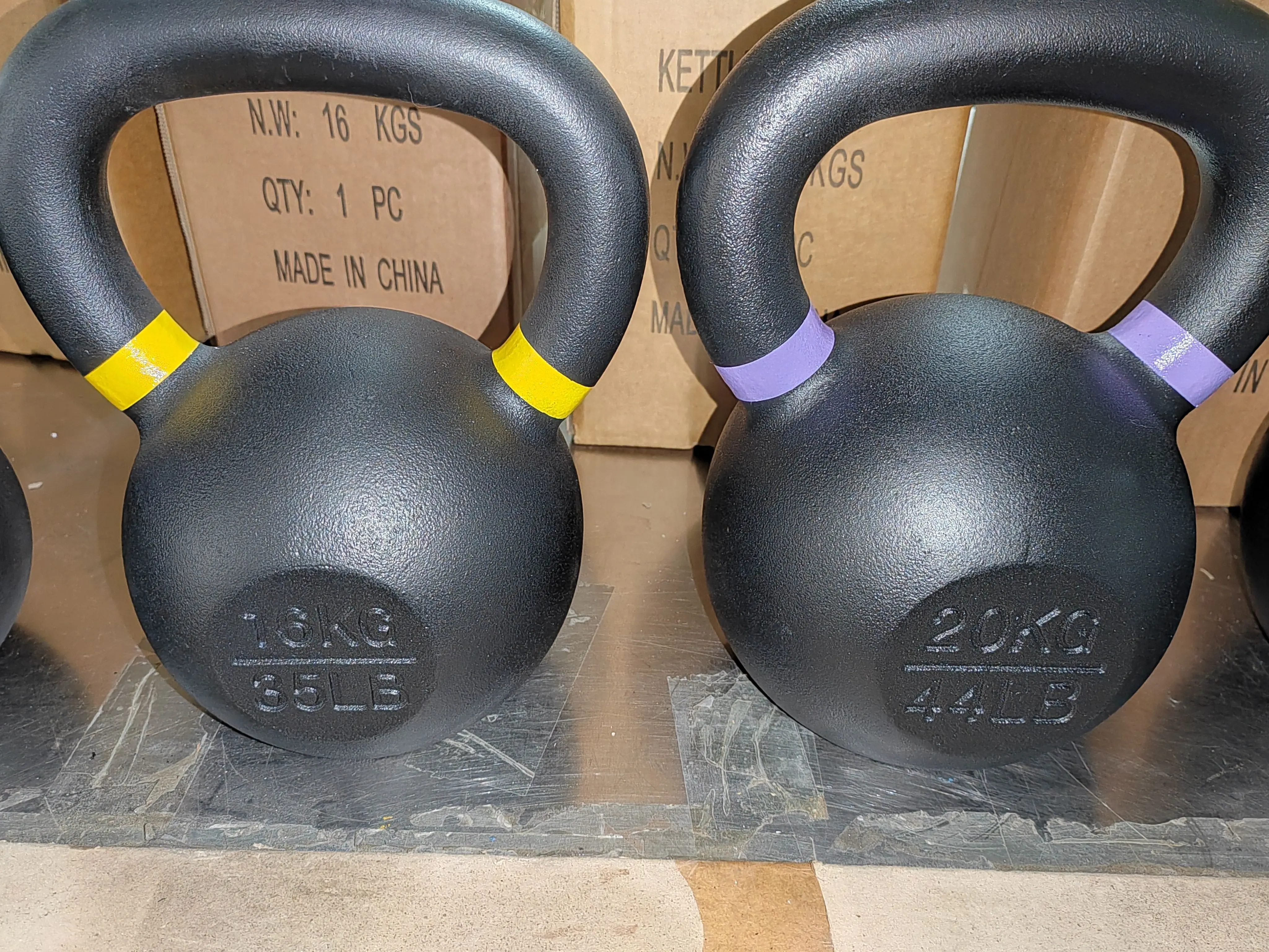 4kg 16kg 20kg 48kg Engraved KG LB Pesa Rusa Gym Kettlebell Weight Yoga Fitness Customize Casting Iron Kettle Bell