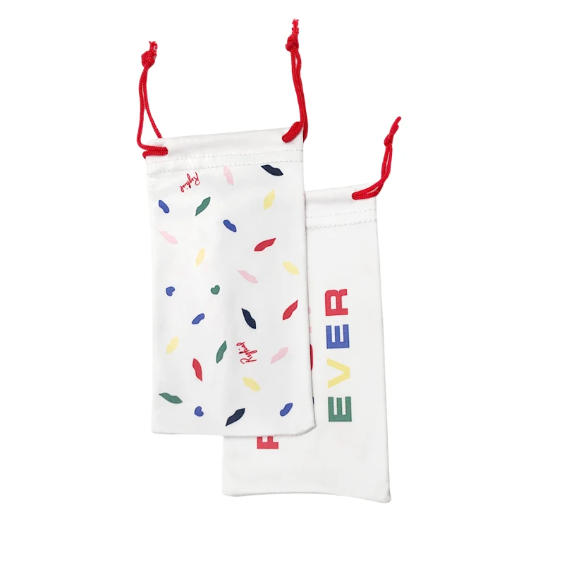 High Quality Bag For Glasses Custom Heat transfer Printed Microfiber Sunglasses Glasses Pouch Bag with Logo