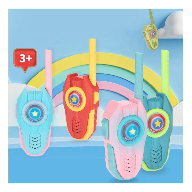 Two Way Radio Walkie Talkie Toys Kids Long Range Phone with Sound and Lights Interphone Mini Walkie Battery Operated Outdoor 