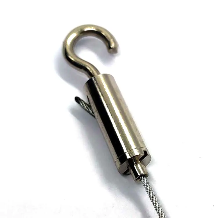 Spot Wholesale steel lock suspension kits single clip wire rope hanging lamp cable gripper