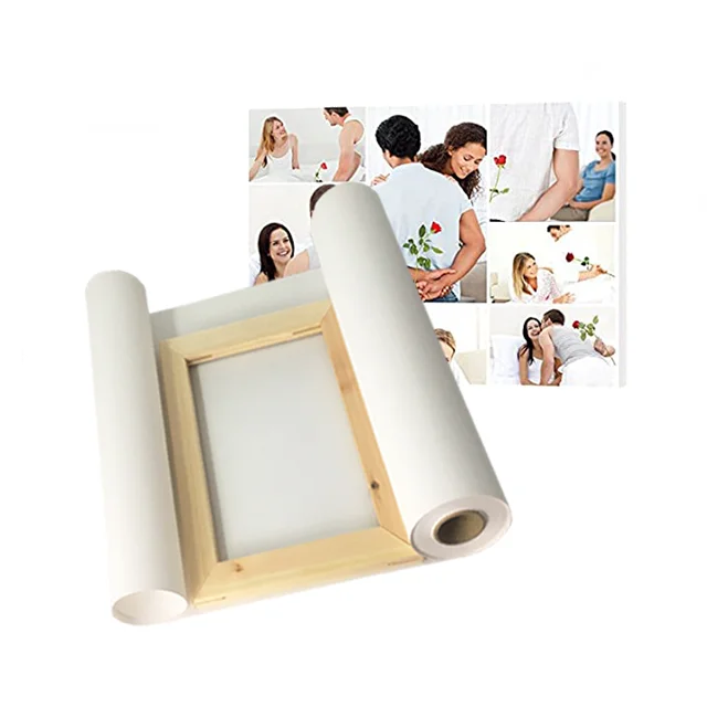 Aoli Canvas Roll Painting Semi Glossy Polycoton Polyester Canvas Roll For Printing Cotton Canvas White Roll