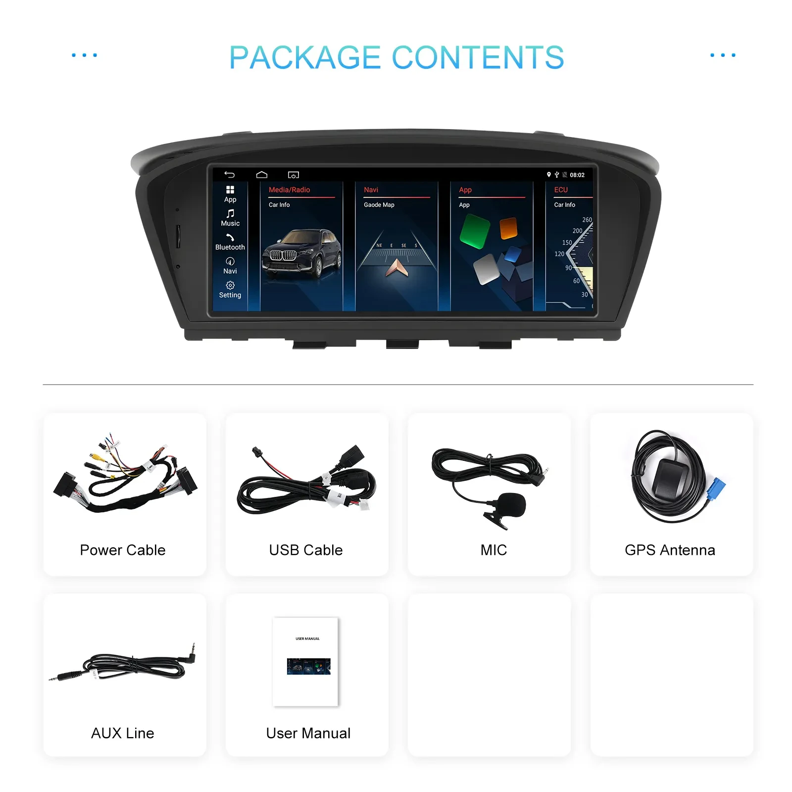 Оптовая продажа 8 'автомобильное радио карплей Android Auto с BT WIFI GPS FM для BMW 3/5 серии E60 2005-2008