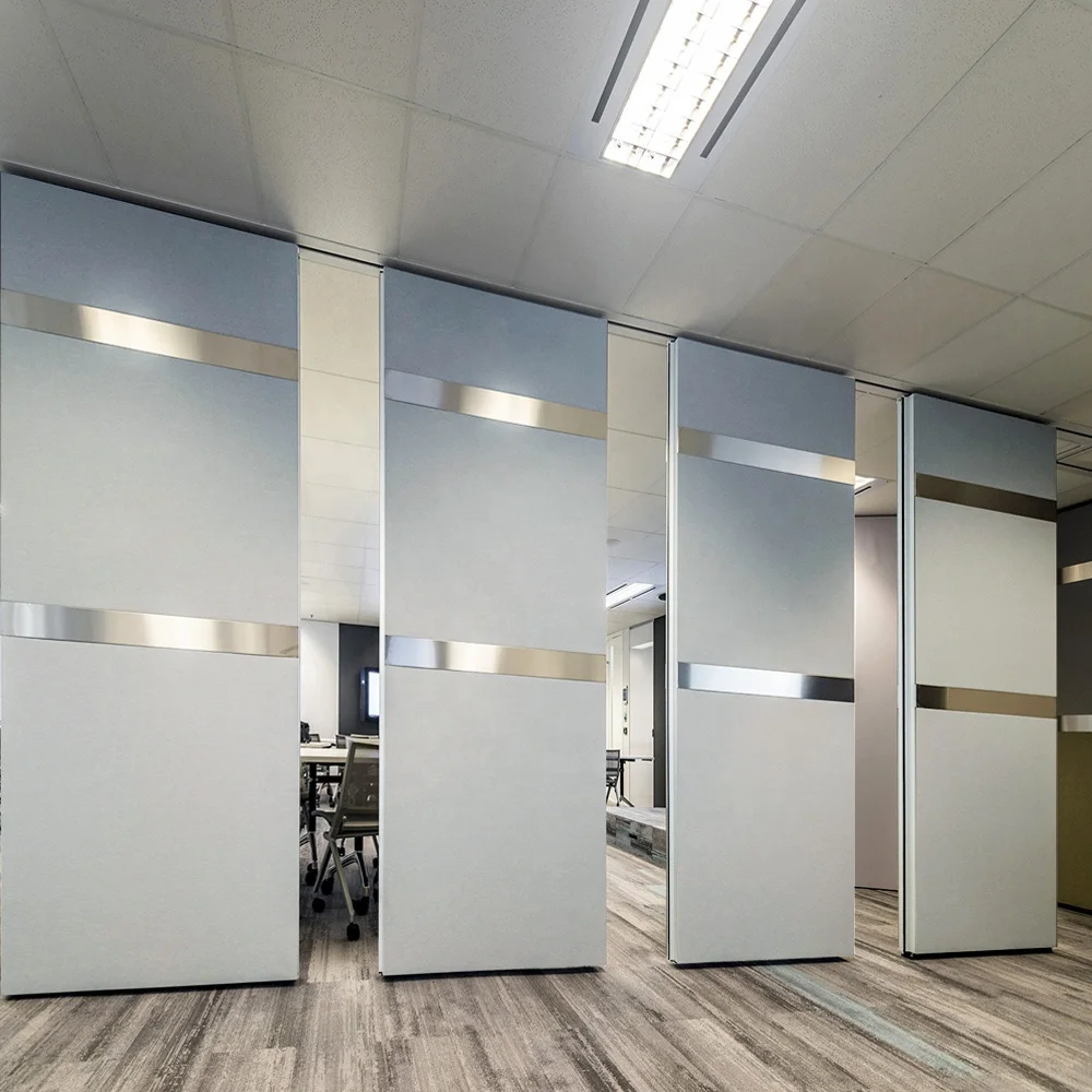 Operable Wall Partition Wheels with Storage Sliding Folding Partition Wood