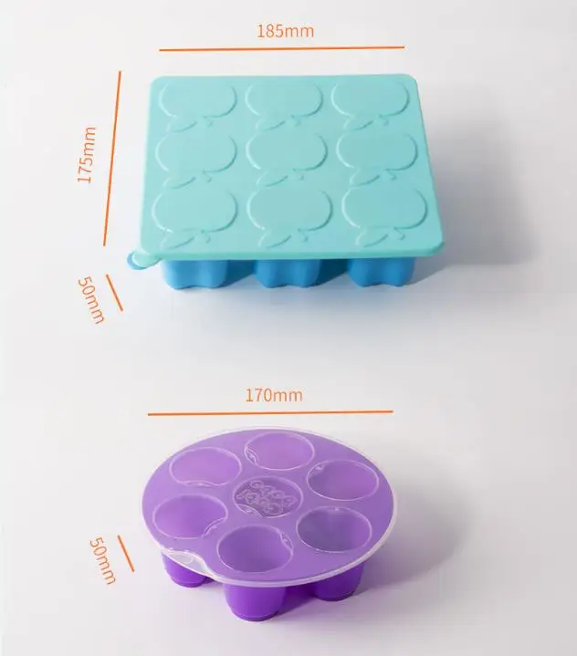 
Baby food container tray mold homemade square ice cube freezer tray 