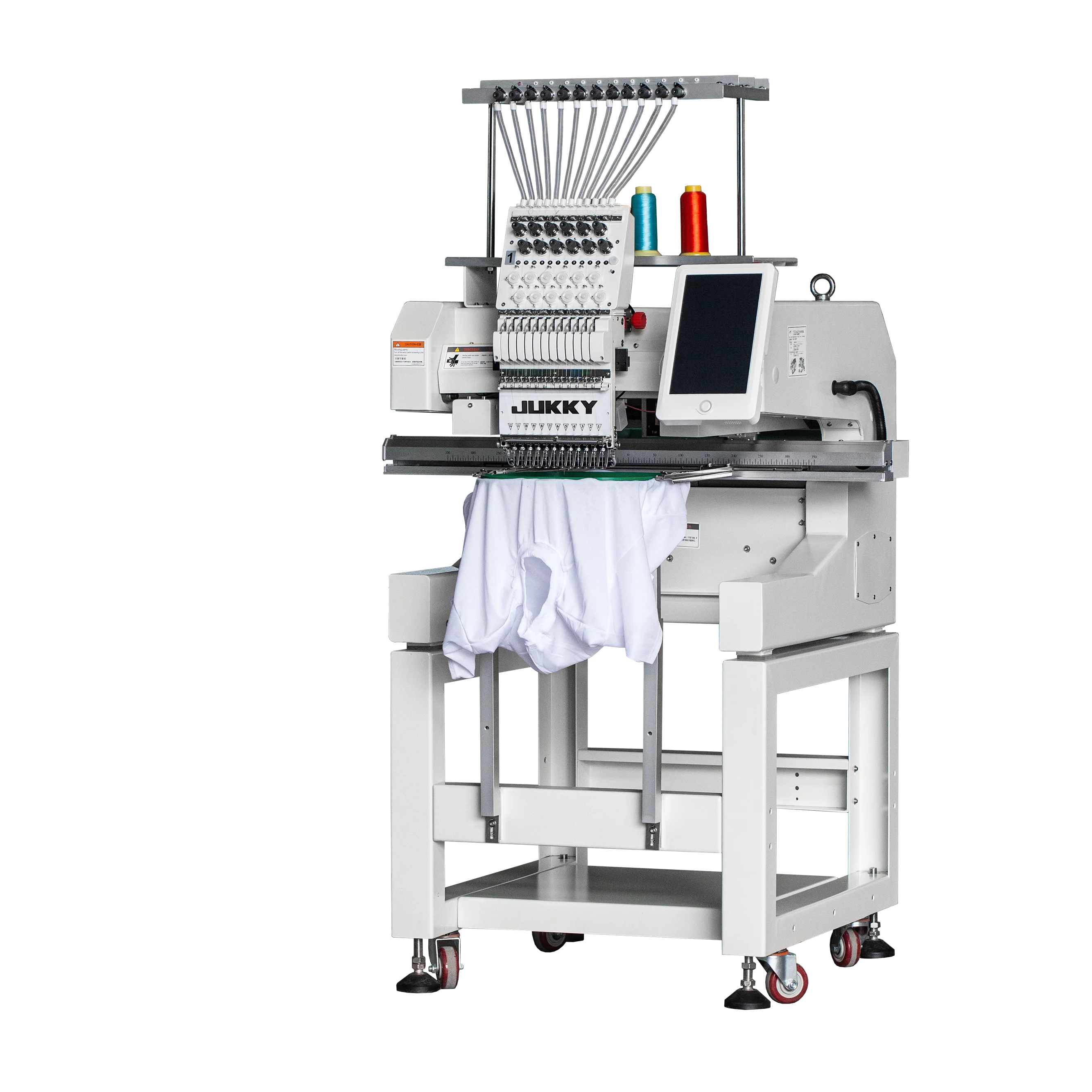 Jukky Brand Single Head Computerized Embroidery Machine Flat Hat T-Shirt Apparel Best Price 15 Needles 12 Needles Motor Pump