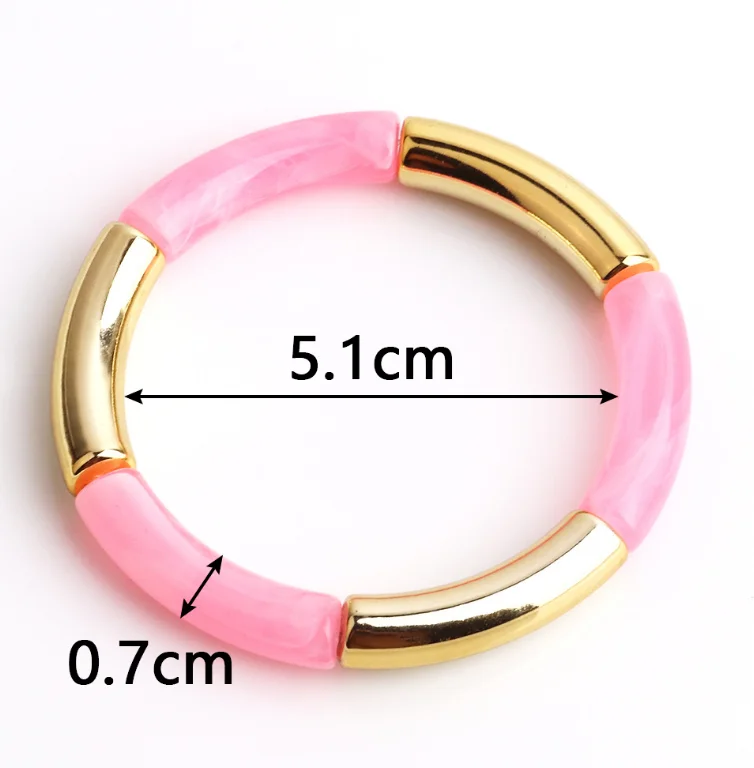 newest fashion women bracelet bincolor acrylic tube bracelet neon resin bamboo bead Bracelet for girls
