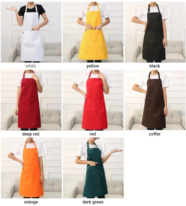 Factory Wholesale New Design Long Sleeves Black Gardening Kitchen 100% Polyester Working Apron
