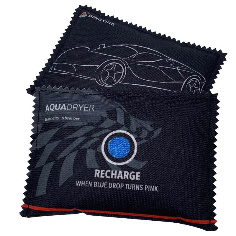 Reusable Bag Silica Gel Beads Pack with Blue Printed Humidity Indicator car moisture absorber dehumidifier bags