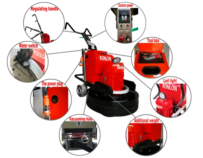 R860-3 planetary 3 heads floor grinders concrete grinding machine for sale