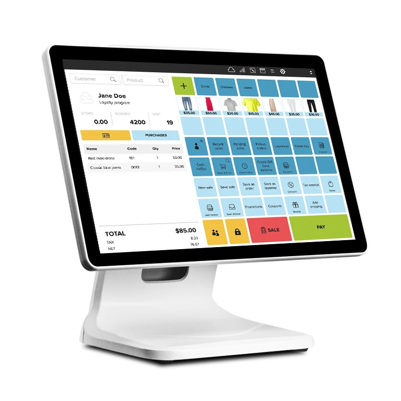 15 inch dual monitor touch screen pos windows all in one pos machine android tablet offline pos machine