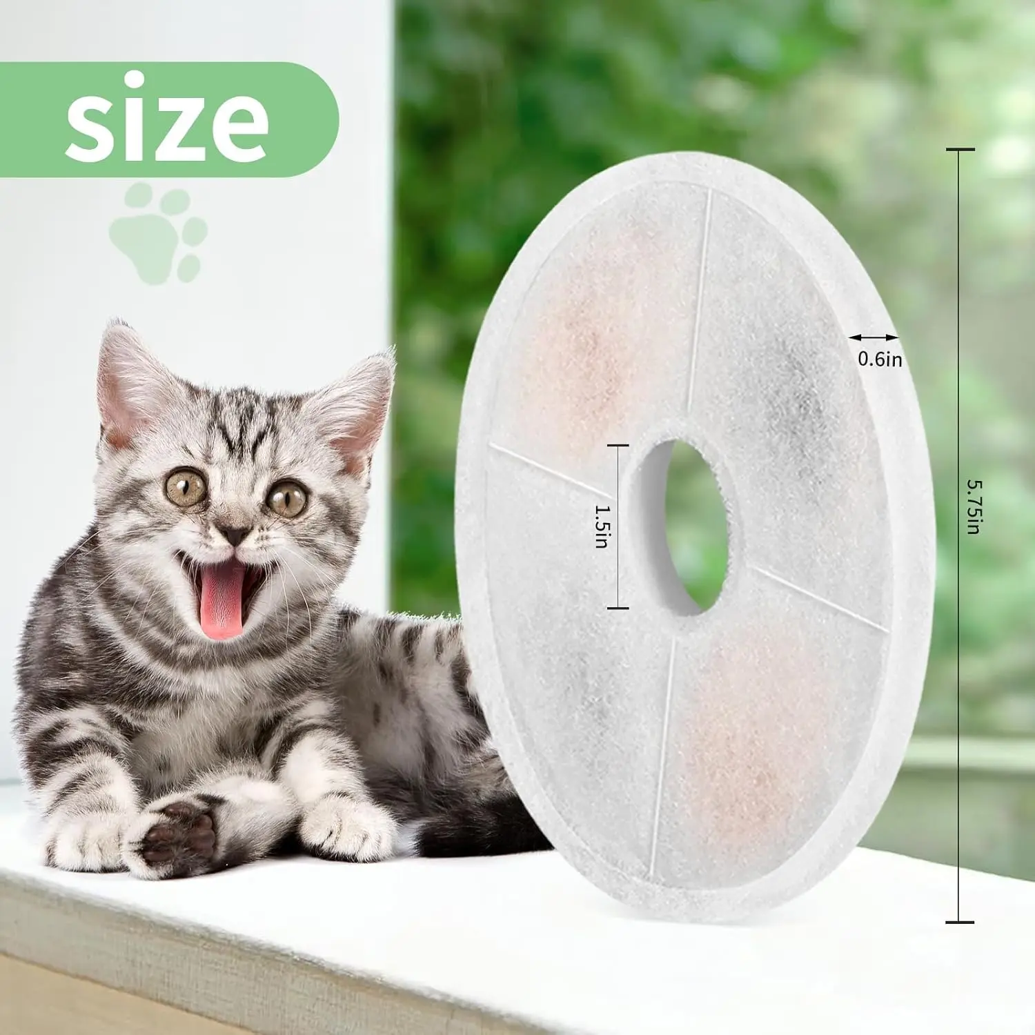 Cat Water Fountain Replacement Filters Fit for 3L Flower Water Dispenser Automatic Pet Dog Cat Fountain Filter