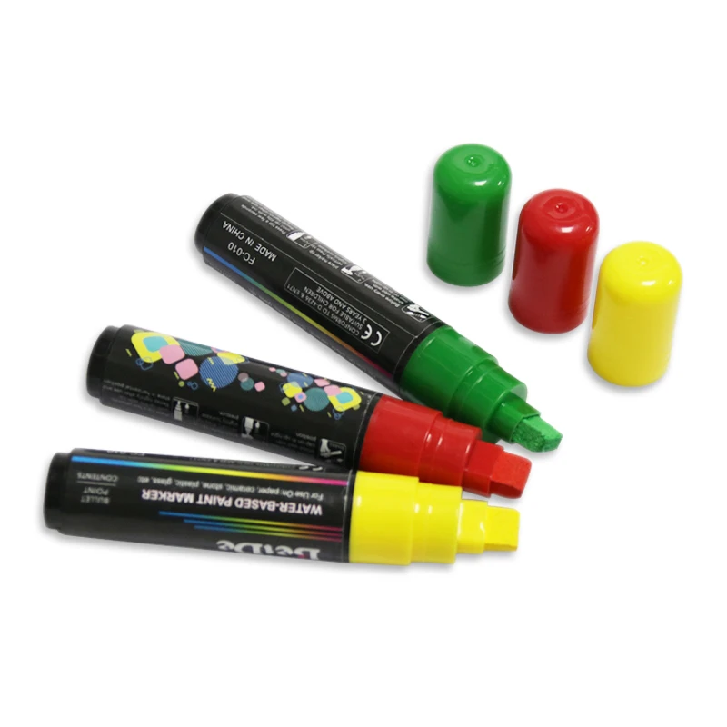 10mm Flat Waterproof Permanent Pen Acrylic Paint Pens For Car Tyre Metal
