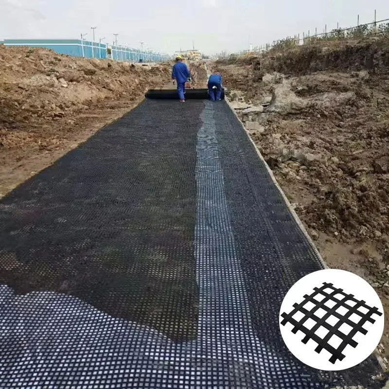 China factory Uniaxial Geogrid Biaxial Geogrid Plastic Grid Polyester Fiberglass Grids for Retaining Wall