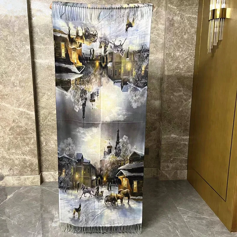 warm soft  200 70cm promotion scarf custom print design other scarves knitted scarf for women