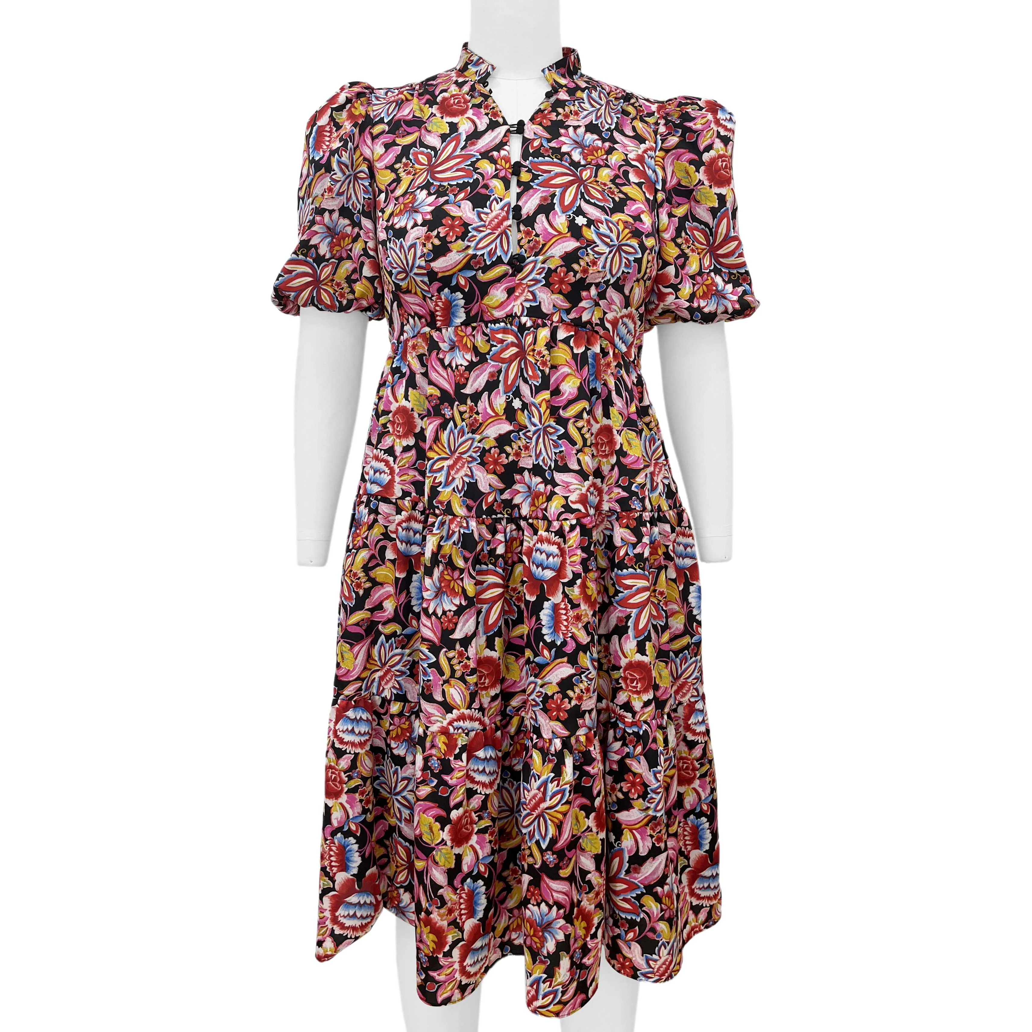 Женские богемные платья миди с цветочным