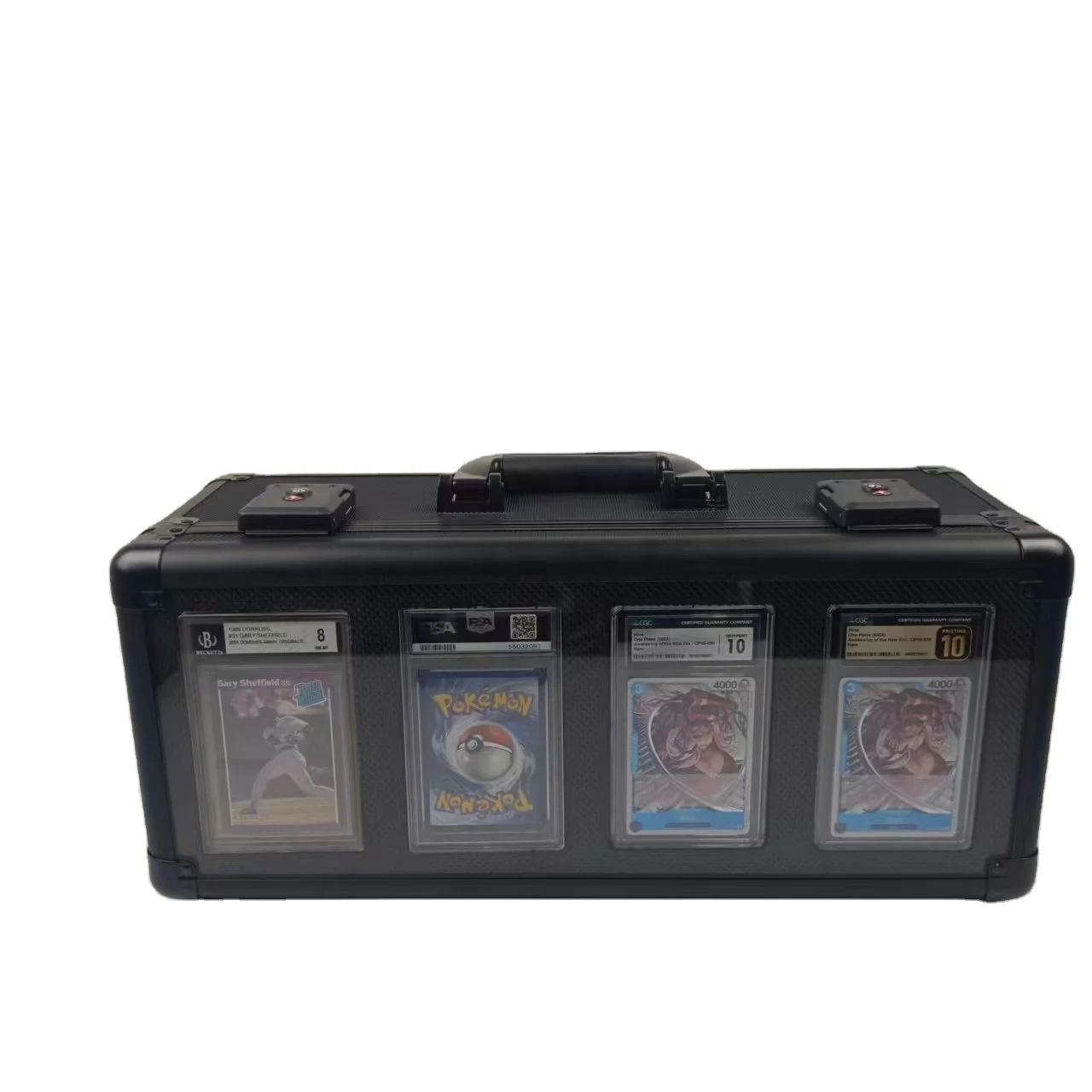 Sports Card Case with 4 Row Graded Card Case Compartments For PSA /BGS and Trading Cards