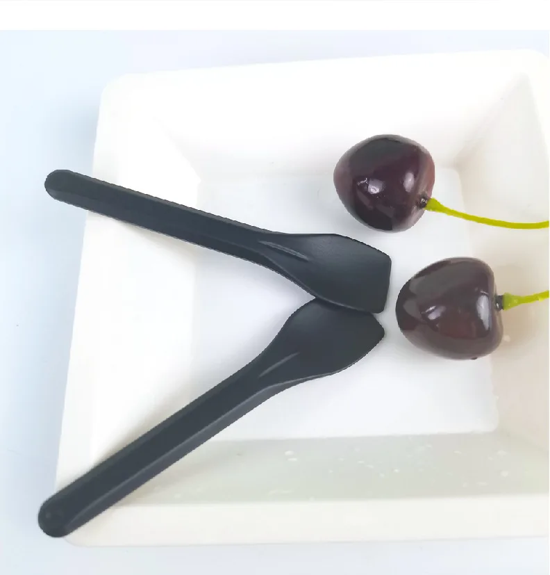 Wholesale Disposable 100% Compostable Corn Starch 6 Inch Icecream Spoon Plastic Mini Yogurt Ice Cream Scoop Cheese Spoon