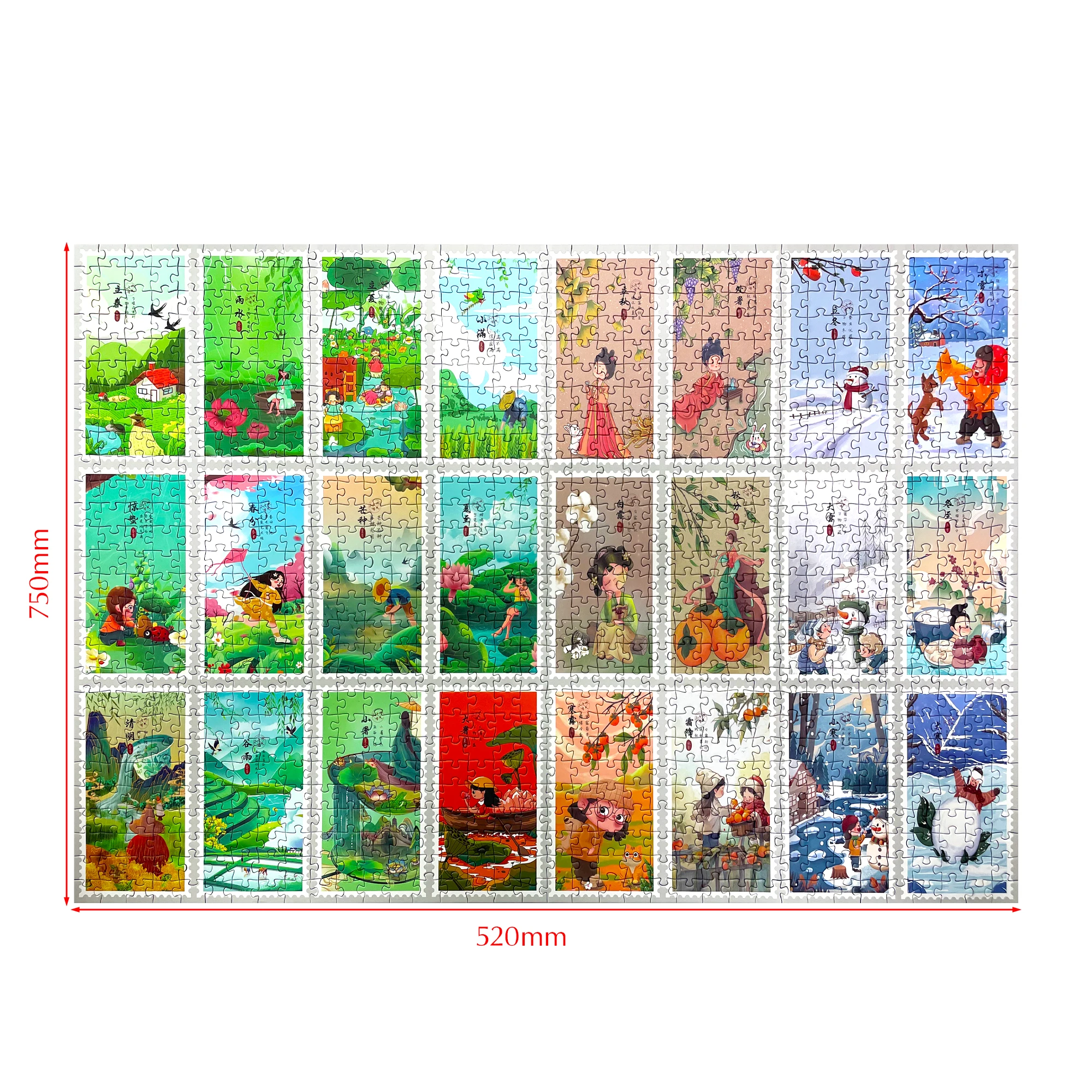 Customized Advent Calendar 2024 Christmas Jigsaw Puzzle  for Adult Kid 24 box 1008 Pieces Holiday Puzzle Gift for Christmas