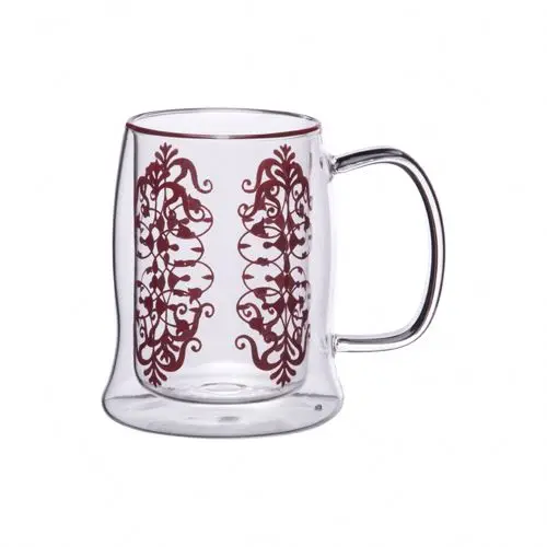 OEM manufacturer BPA free double wall glass beer 455ml