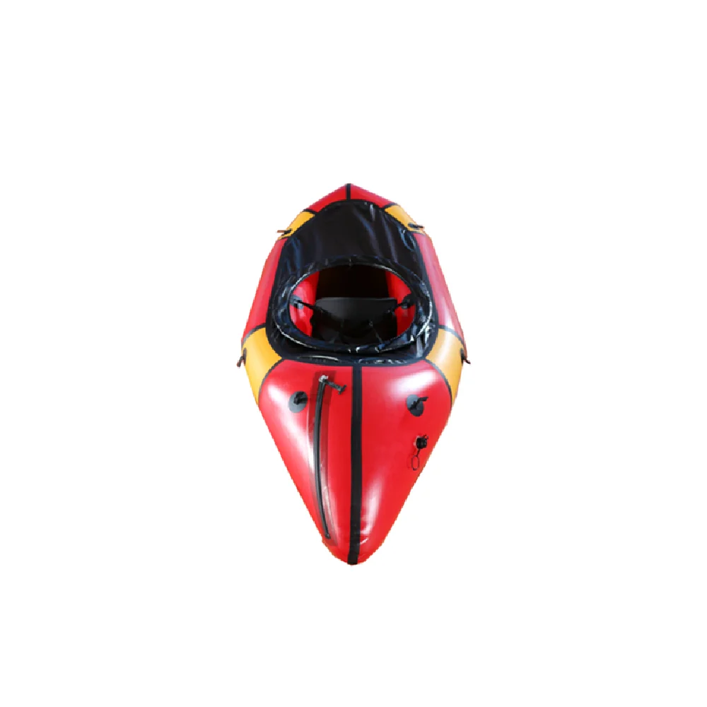 single person inflatable packraft 1-Person packraft/ bike raft paddle kayak red and yellow