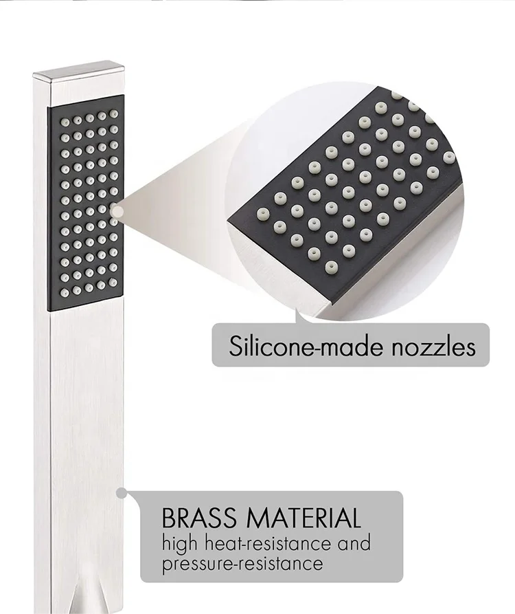 304 stainless steel brushed wall mount bathroom shower set