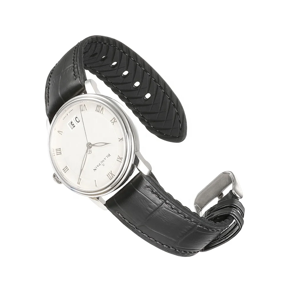 OEM Wholesales Replacement Wristband Genuine Calf Leather Silicone Watch Band for Samsung for Huawei for Garmin