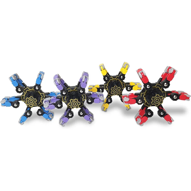 OEM Deformed Fingertip Mechanical Spinning Gyro Rotating Transformable Robot Spinner Toy Transformable Chain Fidget Spinner