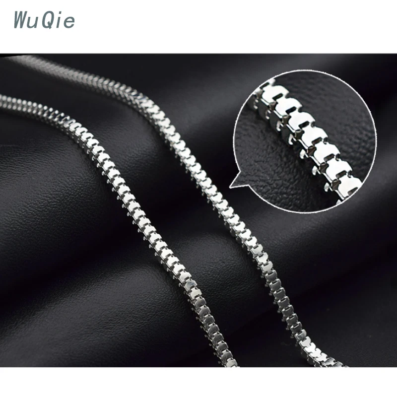 Wuqie Hot Sale 2.4mm Width 925 Sterling Silver Soft Square Snake Chain For Pendant Necklace Jewelry