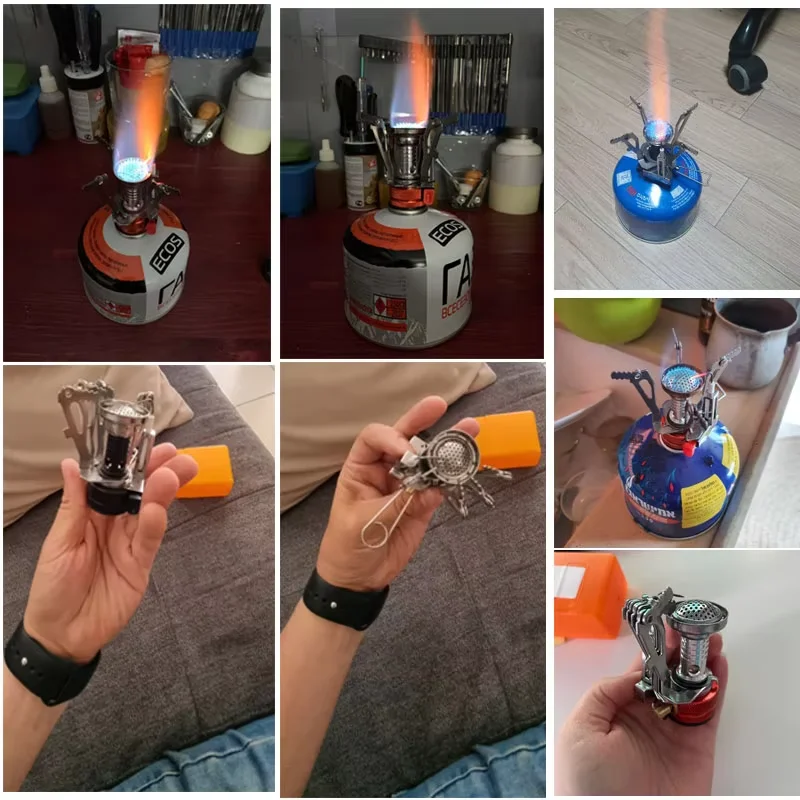 Camping Accessories Gas Cooker Portable Outdoor Camping Aluminum Alloy Ultra Light Picnic Cooking Camp Stove Survival Furnace