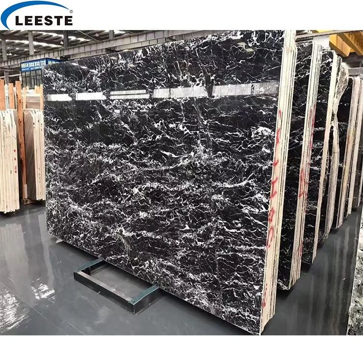 Wholesale imported Natural stone Italian Black Marble Slab