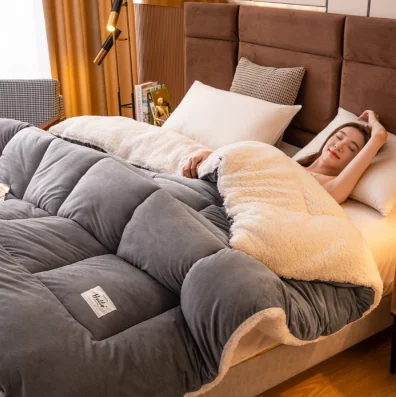 2023 New Thicken Light Pink Solid Soft Comforters set High Quality Winter Super Warm Bedding Set bed cover luxury bed sheets