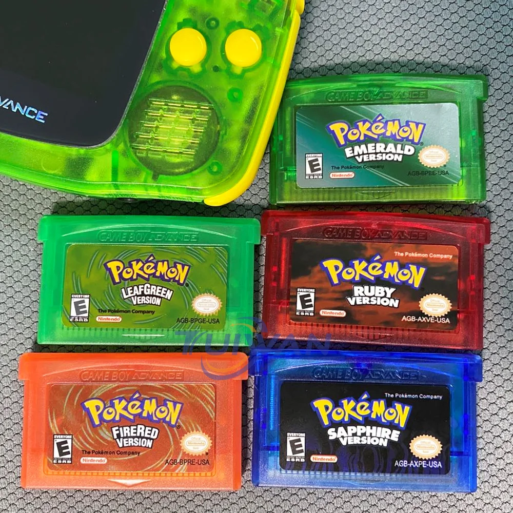 5 kinds of game cartridge for pokemon gbc game cartridge card series boy games for GBA SP cards