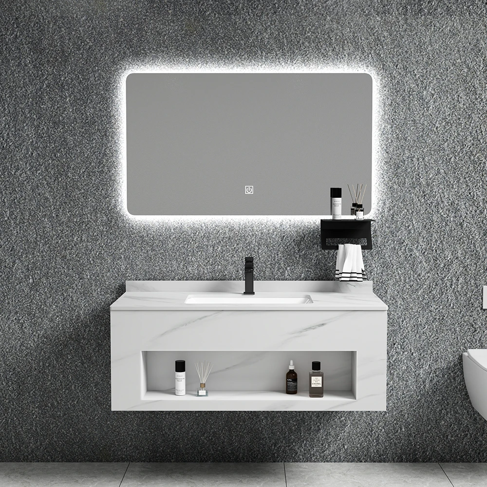 Modern minimalist style New design Bathroom Cabinets Vanity with led mirror