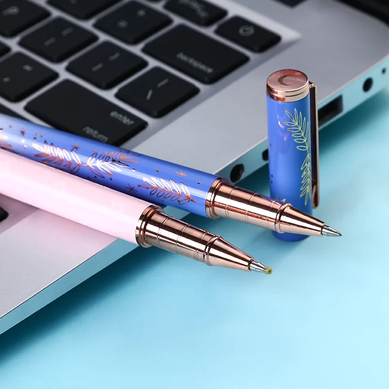 wholesale beautiful lovely metal roller pen custom printed pen floral ballpoint pen with box