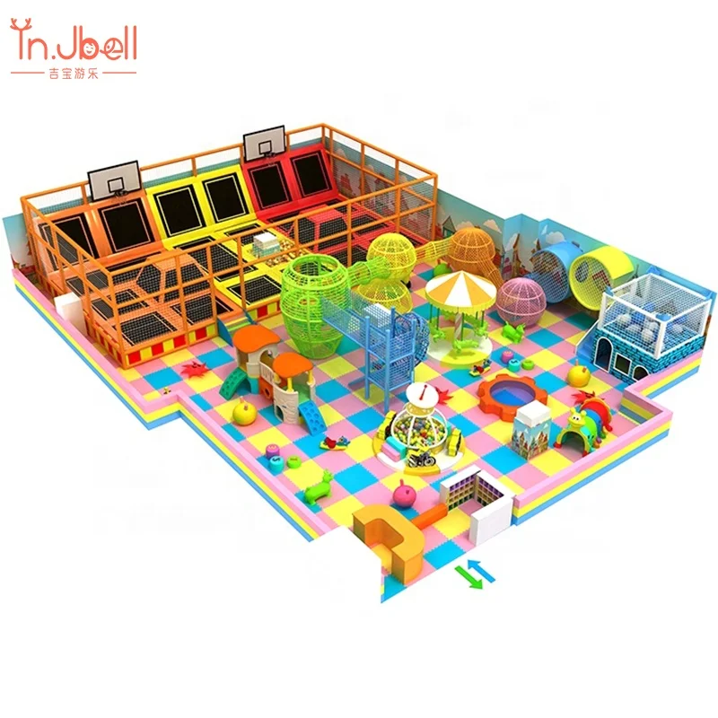 Gymnastic Trampolines Manufacture Customized Combination Indoor Children Playground Square Trampoline Park Equipment for Kids