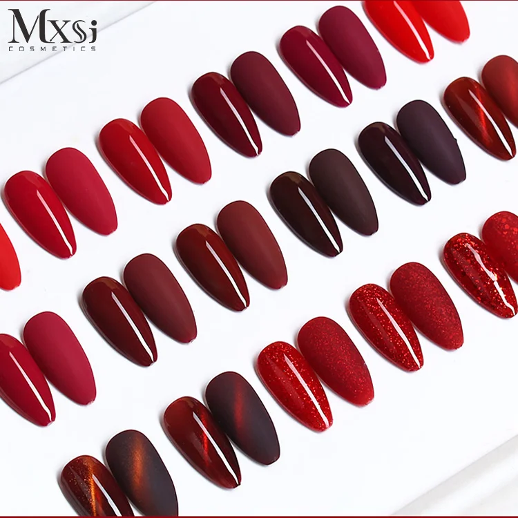 18 Colors Series Gel Polish 1 Draw to Colors On  Red Wine Color Soak Off UV Nails Free Sample Private Label Gel Polish