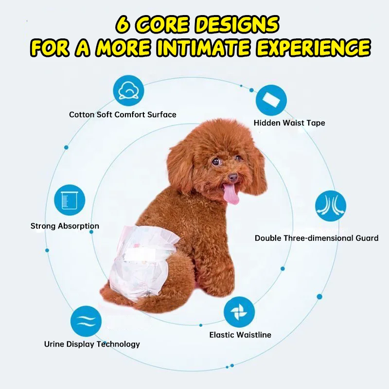 OEM Manufacturer Wholesale Disposable Pet Diaper Supply Soft Cheap Price Female and Male Puppy Diapers for Dog Diaper Machine