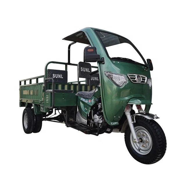 
5 Wheel Double Rear Tyre Steel Front Cabin 1000KGS Gasoline Tricycle Three Wheel Motorcycle 