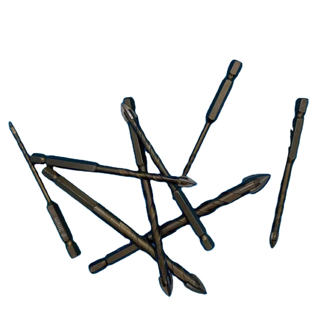3-12mm Cross Hex Tile Drill Bits Set for Glass Ceramic Concrete Hole Opener Brick Hard Alloy Triangle Bit Tool Kit