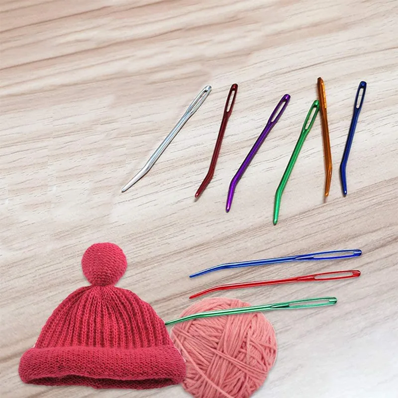 DIY Knitting Projects Knitting Tool Heavy Duty Hand Sewsing Single Point Knitting Needle Set Aluminum Sweater Needles