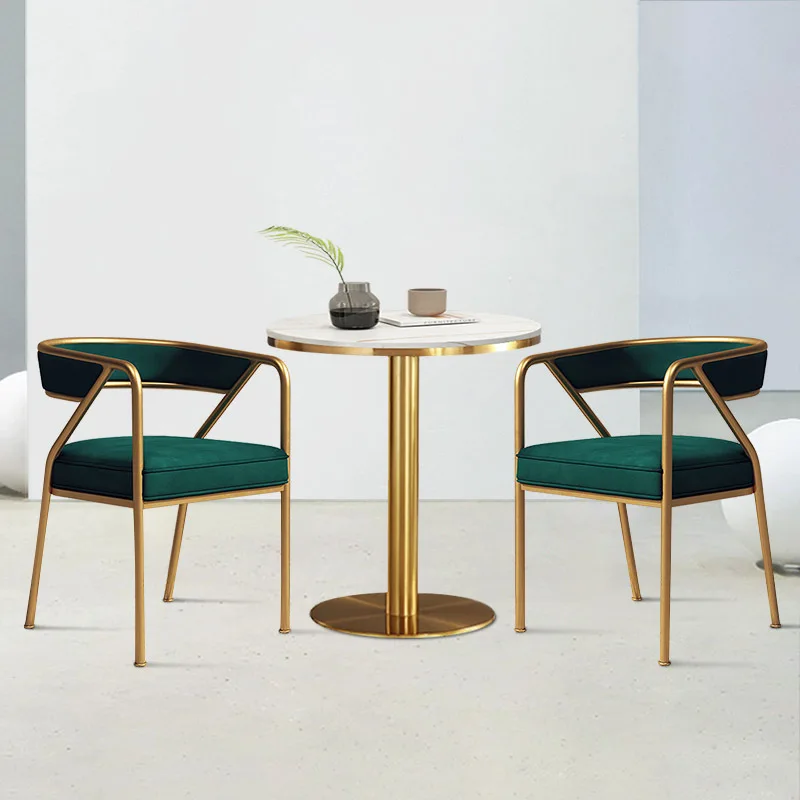 Modern Nordic Post Stools Soft Pu Leather Seat Milk Tea Shop Cushion Leisure Chair With Metal Legs