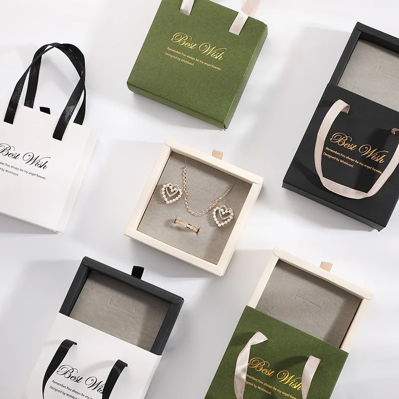 Custom Logo Cardboard Drawer Jewelry Packaging Box Gift Boxes Necklace Earring Bracelet Ring Jewelry Box