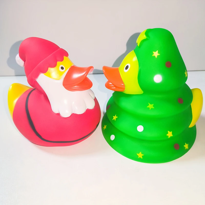 Promotional Custom Plastic Toy Eco-friendly Novelty Christmas Rubber Duck for Decoration